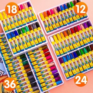 得力塑料蠟筆36色安全無毒兒童蠟筆 幼兒園繪畫塗鴉筆, 1個, 24色/盒裝蠟筆+5本塗色本+勾線筆