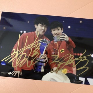 【樂優精選】 王楚欽孫穎莎親筆簽名照莎頭親簽時尚周邊保真無印刷畢業應援禮物, 1個, 9莎莎大頭