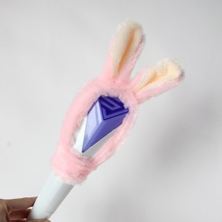 choyur 응원봉 귀여운 동물 귀 액세서리 팬 용품 아이돌 콘서트 BJJ001, 램프 세트(램프 제외), 핑크 토끼 연노란 귀 (긴 털 모델)