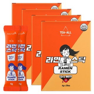 라면 스틱 매운맛, 80g, 4개