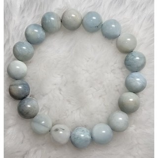 靈石有約 海藍寶手鍊 11.5mm珠徑 適合手圍17 晶石礦物飾品