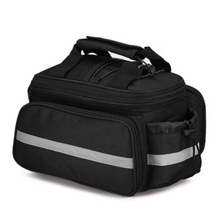 後架反光多功能大馬鞍包 可揹可提環島馱包, 1個, 黑色