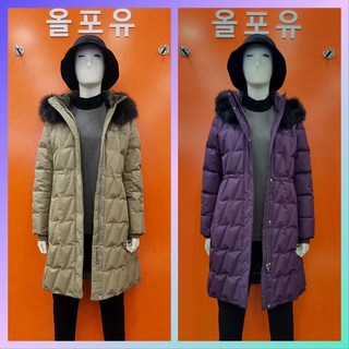 올포유 (시즌오프)고급스러운 디자인 입어보세요! 여성 핫멜팅 폭스후드 롱다운 LDJMA321415509