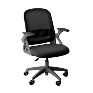 DADA 台灣保固【聰明椅】扶手可收工學腰背支撐人體工學椅辦公椅電腦椅學生椅職員椅, 皓石黑, 黑色