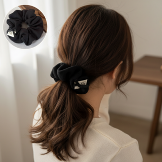 귀여운 리본 스크런치 빅사이즈 니트 곱창밴드 머리끈