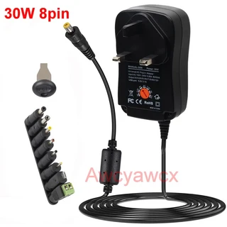 범용 조절식 전원 어댑터 충전기 다기능 공급 장치 AC-DC 플매트 카펫 러그 30W 3V 4.5V 6V 9V 12V, 03 UK plug