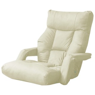 和室椅懶人沙發 單人摺疊榻榻米地板椅 可調節靠背小戶型休閒椅, 扶手沙發-米白