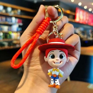 【新款】創意玩具總動員巴斯光年鑰匙圈 卡通鑰匙圈弔飾 女生可愛包包弔飾 個性矽膠機車鑰匙扣 時尚背包掛飾 軟膠弔飾 情侶, 翠絲【編織款】, 1個