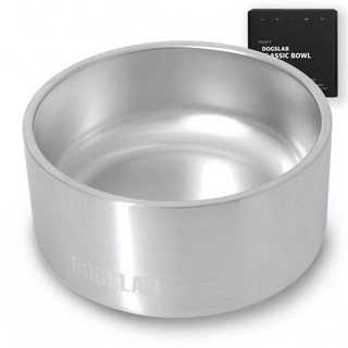 독스랩 반려동물 식기 밥그릇 물그릇, 1개, 실버 64oz