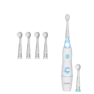 SAMPO 聲寶 幼童音波震動牙刷 TB-Z1806CL, 粉藍色, 1個, 1806B+T-BH*4