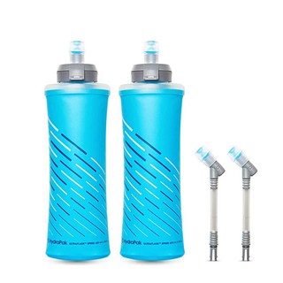 HydraPak UltraFlask 스피드 (500ml 또는 600ml) - 하이드레이션 조끼 및 러닝 팩용 접이식 소프트 플라스크 물병 쉽게 열 수 있는 캡 포함 10835, 600ml 속도 - 2팩, 1개