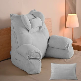 대형 옆 독서 등받이 베개 쿠션 임산부 허리 목 지원 부드러운 덮개를 씌운 라운저 머리판 패드, 11 Style2 Rose, 01 M