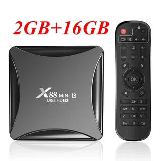 UHD 유튜브 스마트 미디어 플레이어 X88 미니 13 안드로이드 TV 박스 RK3528 쿼드 코어 2G 16G 5G 듀, 04 Au 플러그, 01 2GB 16GB