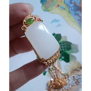 結緣出清 白玉沙金項鍊 平安無事 流蘇豪華項鍊