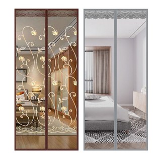 현관방충망 일체형 자석 프리미엄 현관모기장 자석 문발 모기벌레 방지 문발모음 업소발 인테리어 문발, 보라운