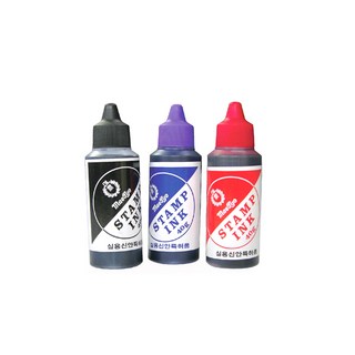 매표 도장 스탬프 잉크 흑색, 2개