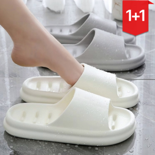 린플 1+1 욕실화 욕실 실내화 화장실 미끄럼 완화 슬리퍼, 1세트, 그레이 L + 그레이 M