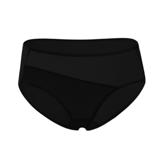 唐格真絲薄款中腰三角內褲 斜裁設計 舒適女士內褲, 黑色, M