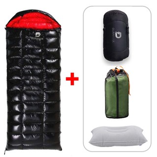 듀라맥스 침낭 사각형 1600g 동계 구스 입체봉제 캠핑 이불 백패킹 차박 망사 커버포함, 1개, 블랙