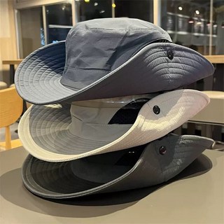 大檐漁夫帽戶外徒步露營登山釣魚夏季防曬透氣遮陽帽西部牛仔帽子