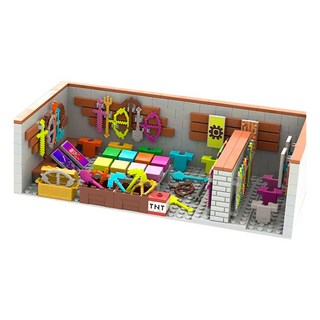 기사 몬스터 큐브 블록 무기고 상자 B0806, 1개, A버전