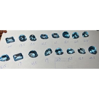 古一齋 藍托帕石 裸石 多種尺寸計價, 1個