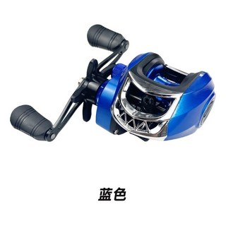 貝貝 六色小烏龜路亞捲線器 新手入門款 防炸線 7.2:1速比 10粒強磁 金屬線杯 水滴輪 海釣/路亞釣優選, 藍色 右手【尼龍手柄】, 1個