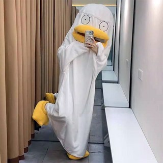 fooi 큐트덕 오리 잠옷 프리미엄 극세사 오리 파자마 신발 세트 5시전 당일발송