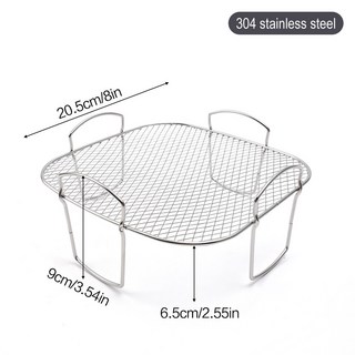 닌자 듀얼 3pcs 계층화 된 스테인레스 스틸 그릴 랙 직사각형 뜨거운 에어 프라이어 바구니 트레이 액세서리에 대한, 1개