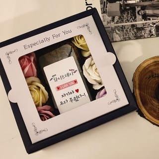 발렌타인 화이트데이 선물 어린이집선생님 유치원 졸업 플라워박스 커피세트, 1세트, 화이트데이 플라워박스