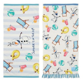 일본 디즈니스토어 올라프 수채화풍 일러스트 페이스 타올 세면수건 2장 세트 suisai, 2개