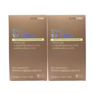 뉴트리코어 WCS 노케스템 엔자이딘 발효 곡물효소, 120g, 2개
