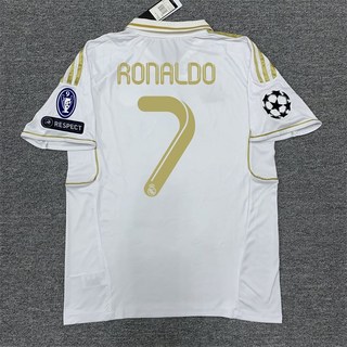 11-12 皇馬球衣 金邊短袖 歐冠8號 卡卡 足球服 定制, 1個, 主場單上衣7號C羅M