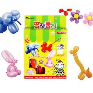 공작풍선.1세트 네오텍스 천연고무풍선 요술풍선, 공통