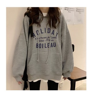 美式潮流字母印花 長袖連帽衛衣 慵懶風情侶裝 男友T 女學生