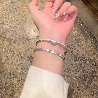 小蠻腰鋯石手鐲女款輕奢小衆鈦鋼手鍊-不掉色精緻高級感冷淡風手飾