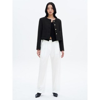 에잇세컨즈 바지 8SECONDS 벨트 세트 폴리 세미와이드 슬랙스 아이보리 MIY017 VPV752 팬츠