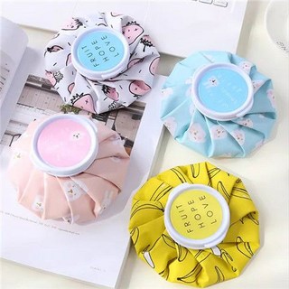 卡通布藝冰袋 可折疊便攜式冷熱敷冰包 物理降溫理療袋, 1個, 激萌小動物冰袋：可冷敷/熱敷通用款冷數熱數雙效通用【粉兔+黃香蕉】2個裝