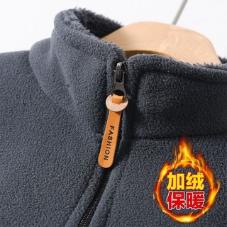 秋冬戶外抓絨衣男搖粒絨外套男雙面絨加絨加厚衝鋒衣內膽開衫衛衣