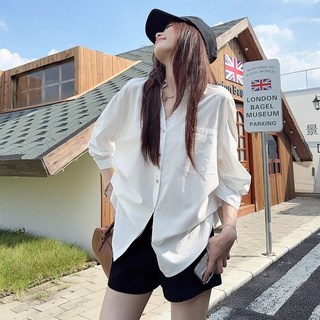 1/1+1 [셔링 디자인] 스타일 살리는 화이트 셔츠 통근 스타일링 허리 조이는 화이트 셔츠 캐주얼 긴팔 셔츠