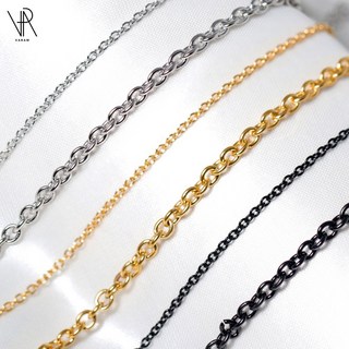 VARAM 써지컬스틸 2mm 4mm동글 심플 체인 실버 골드 블랙 목걸이