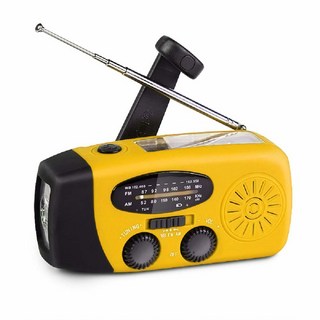가정용 야외 캠핑 여행 지진을 위한 스마트폰용 LED 손전등 2000mAh 파워뱅크로 휴대용 태양광 비상 날씨 라디오 핸드 크랭크 AM/FM NOAA 서바이벌 업그레이드, Yellow