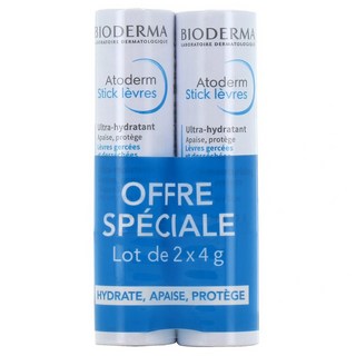 BIODERMA 舒敏修護唇膏 2入組, 8g, 1個, 無香