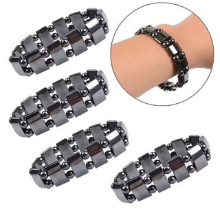 [4개 묶음] 남여공용 자석팔찌 - 4개 패션 구슬 메탈 자석 팔찌 발찌 마그네틱