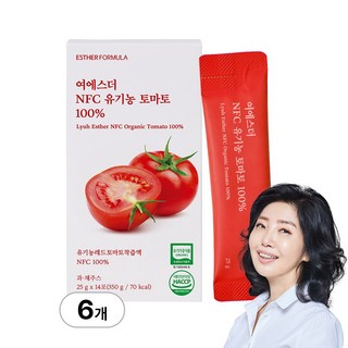 [본사직영] 여에스더 NFC 유기농 토마토 100% 국민영양 프로젝트, 6박스, 350g