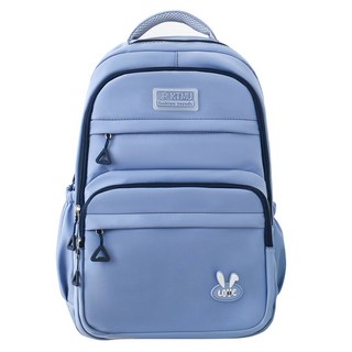 台灣出貨中學生書包雙肩包女生通懃大容量休閒時尚初中生書包超輕減負防水, 藍色