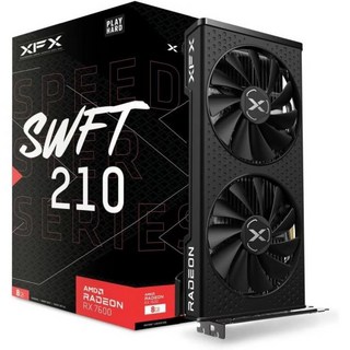 그래픽카드 XFX Swift AMD 라데온 RX 9060 XT OC 트리플 팬 게이밍 에디션 16GB GDDR6 HDMI 2xDP RDNA 4 9060XT RX-96TS316B, RX 7600 SWFT