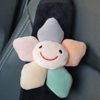 카비쥬 차량용 인형 안전벨트커버 쿠션, 1개, 별 꽃