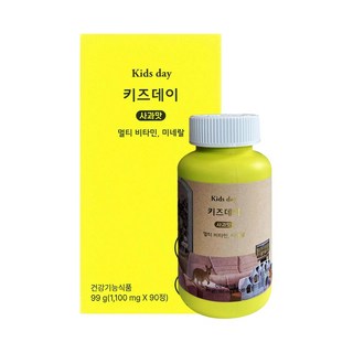 베러데이 키즈데이 어린이 종합 영양제 어린이 멀티 비타민 미네랄 츄어블 사과맛, 90정, 1개