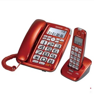 AIWA 愛華 助聽大音量無線電話 AG-8099 紅 銀 兩色選 全新公司貨保固, Aiwa電話AG-8099紅